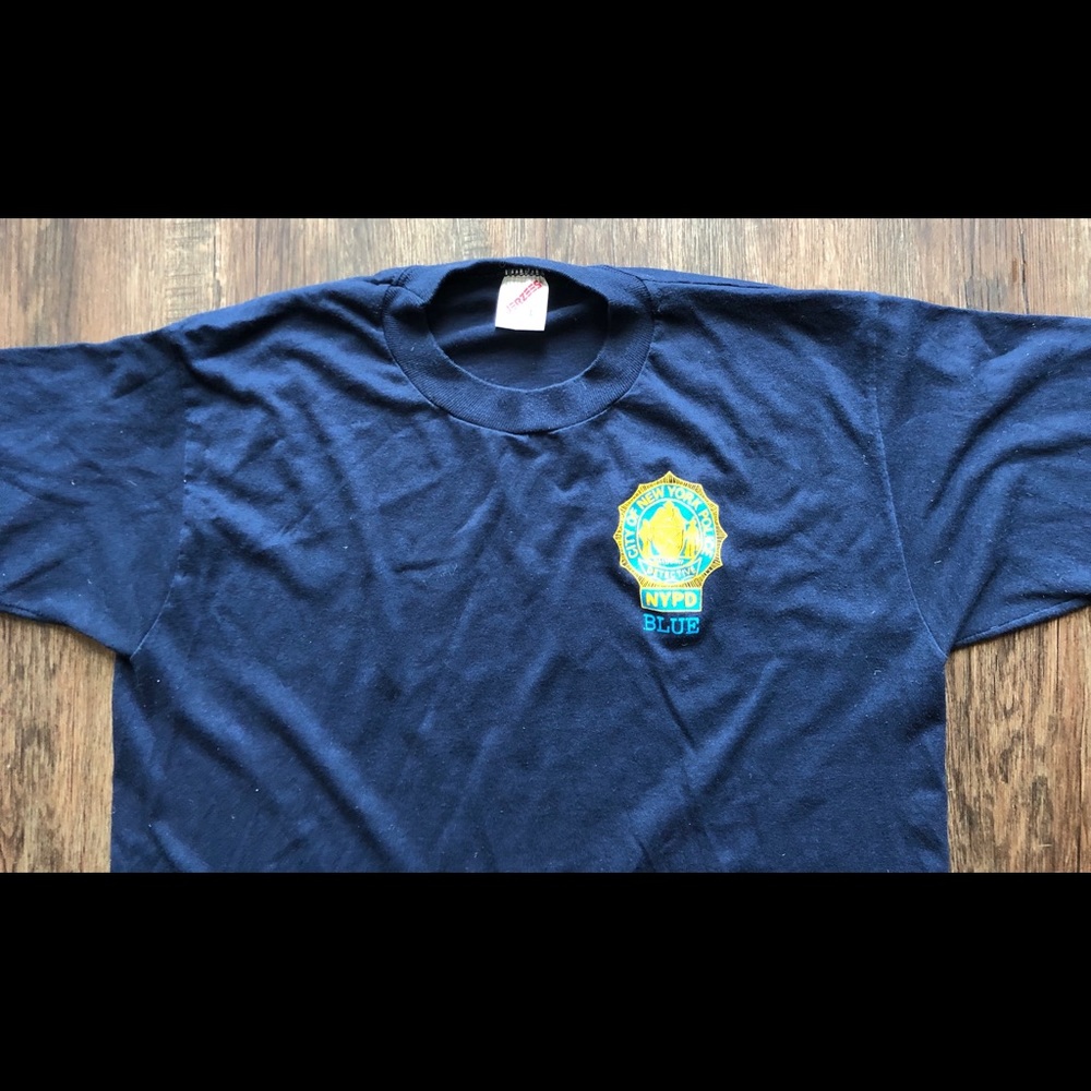 Vtg 1990s NYPD BLUE T Shirt 50/50 L TV Show